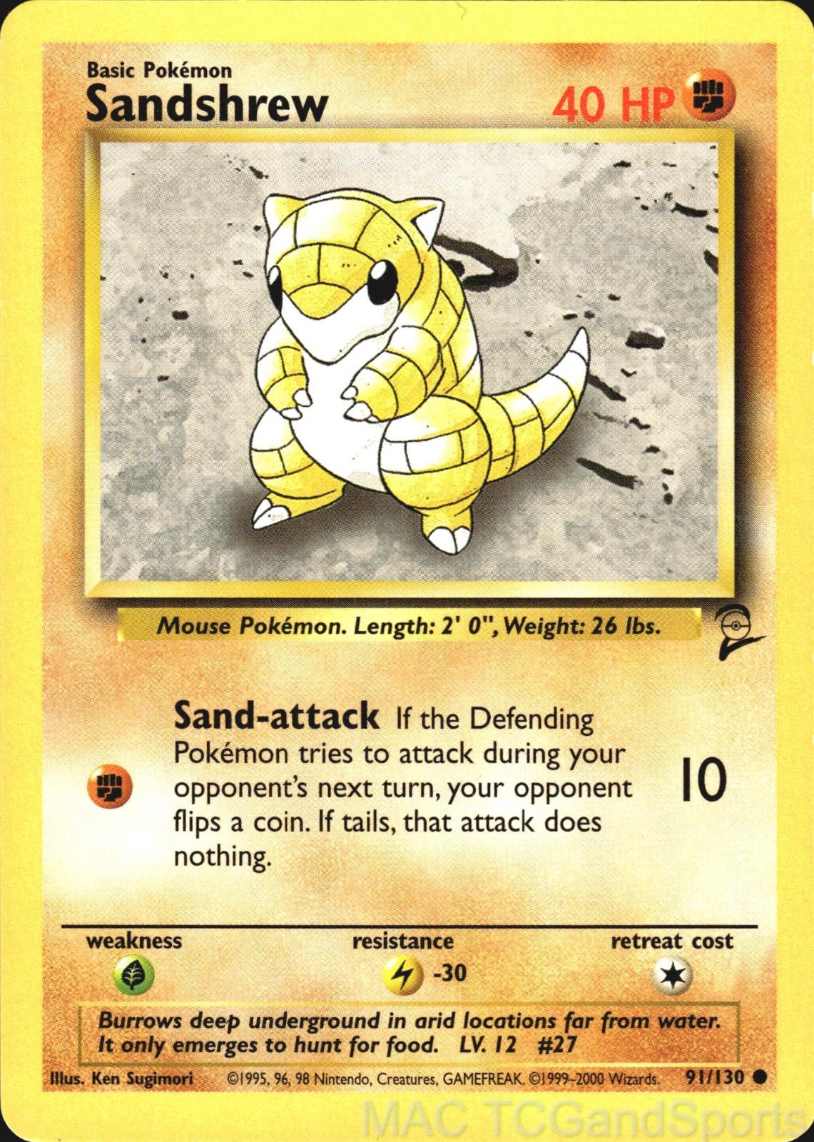 Sandshrew 91/130 Base Set 2 Pokemon TCG LP
