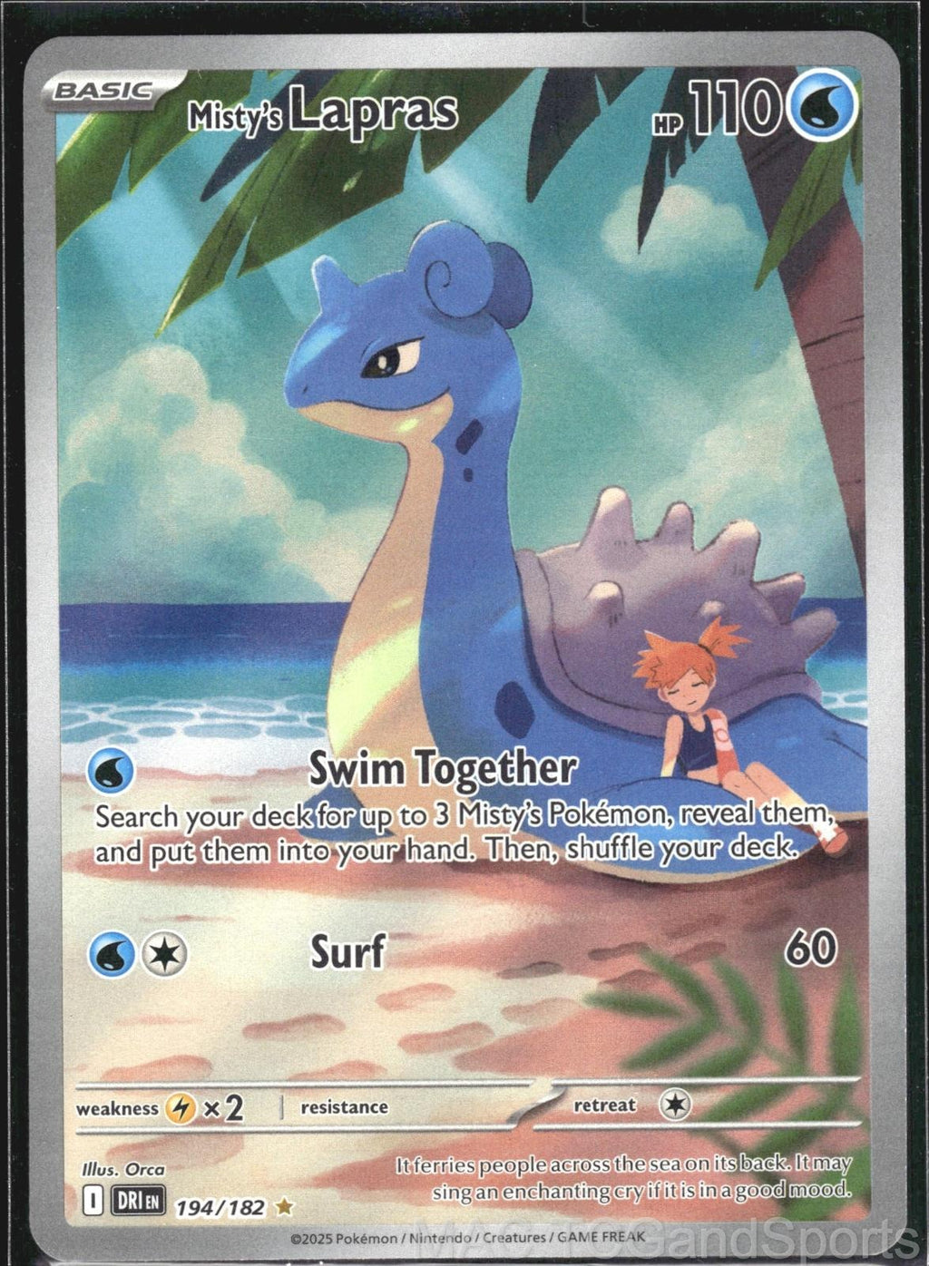 Misty's Lapras 194/182 Holo Destined Rivals Pokemon TCG NM