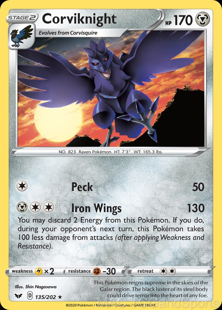 Corviknight 135/202 Reverse Holo