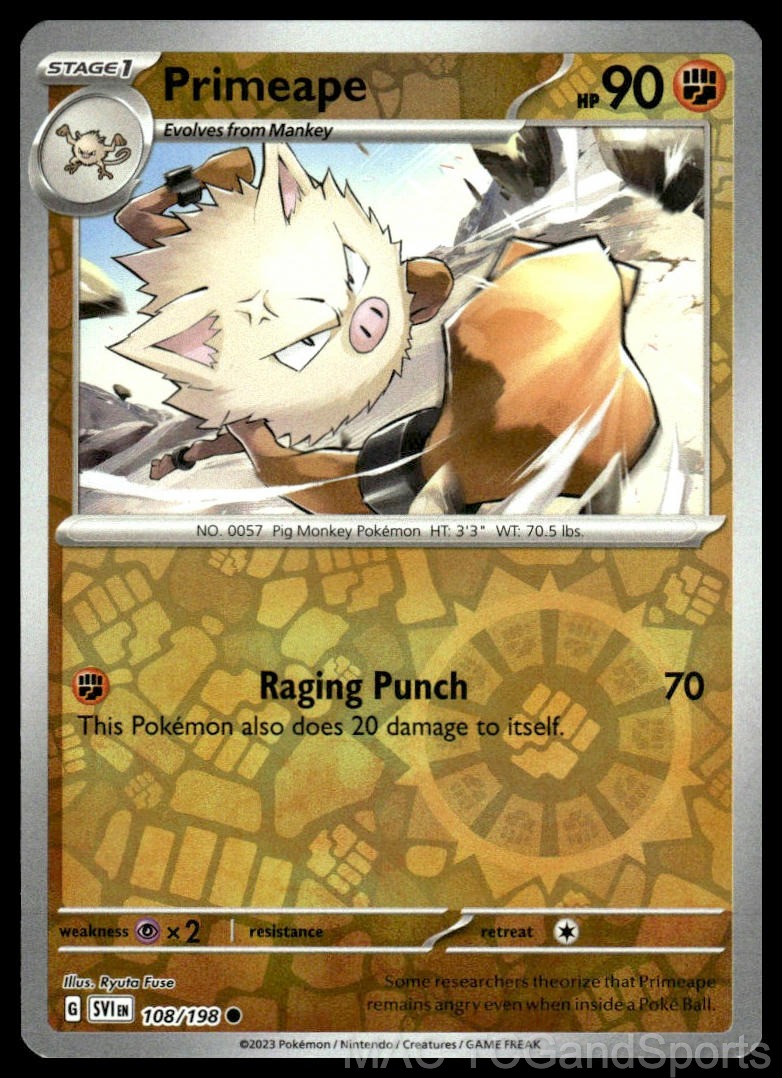 Primeape 108/198 Reverse Holo