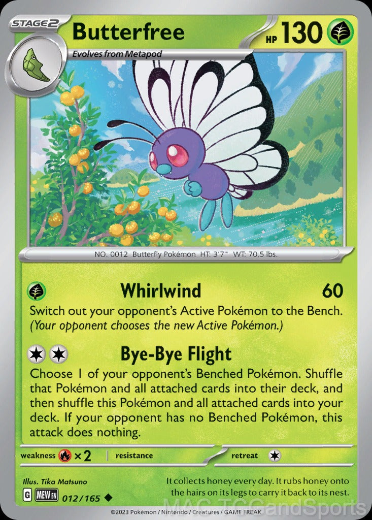 Butterfree 012/165 Reverse Holo