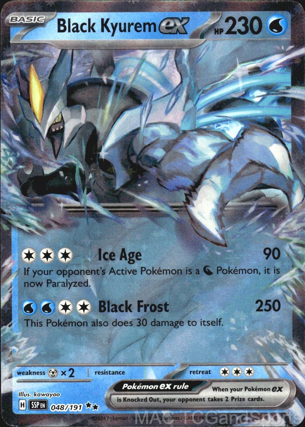 Black Kyurem ex 048/191 Holo Surging Sparks Pokemon TCG NM