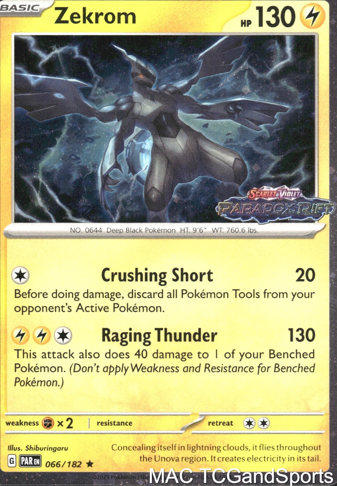 Zekrom (Paradox Rift Stamped) 066/182 (Cosmos Holo) Pokemon TCG NM