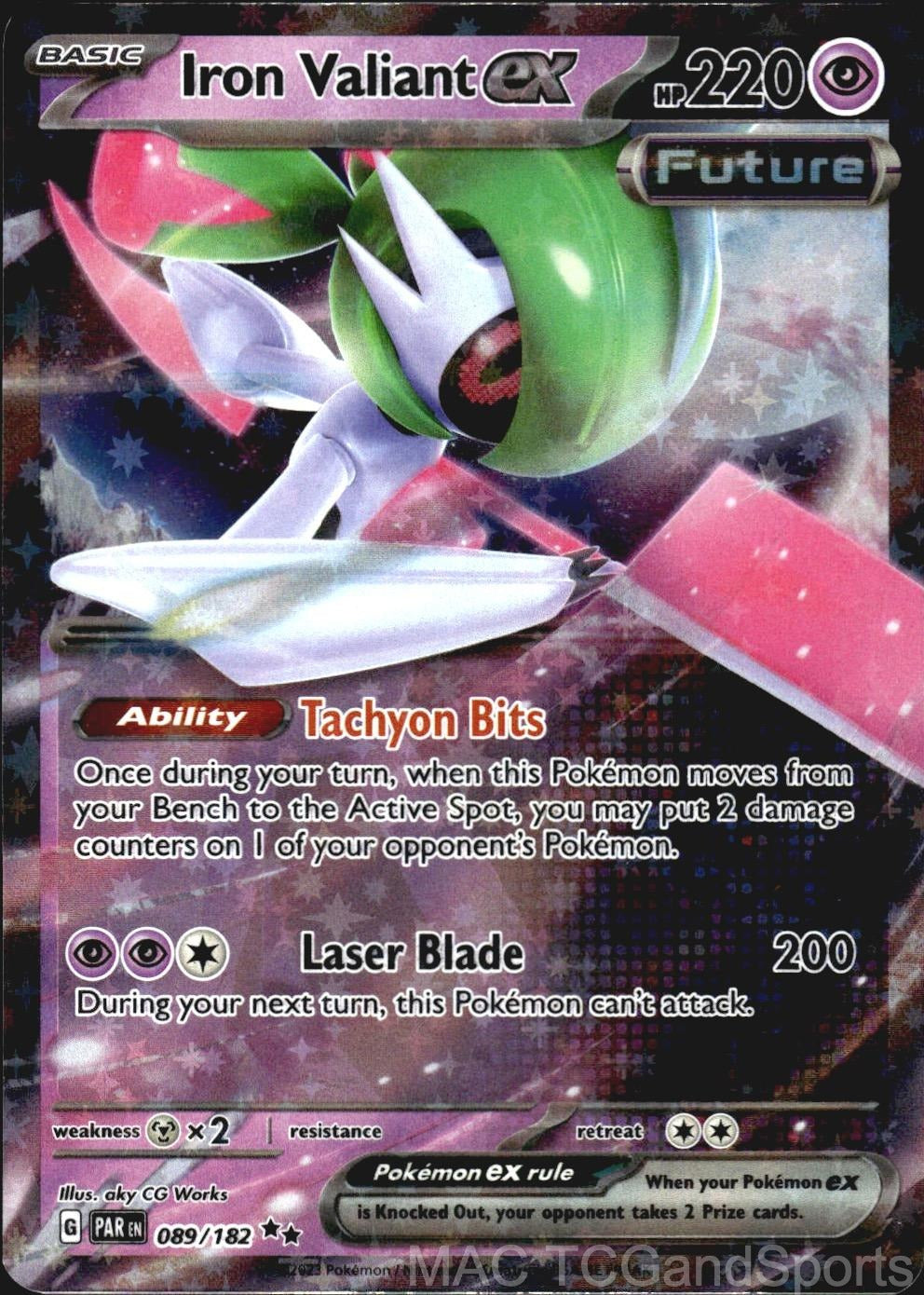 Iron Valiant ex 089/182 Holo Paradox Rift Pokemon TCG NM