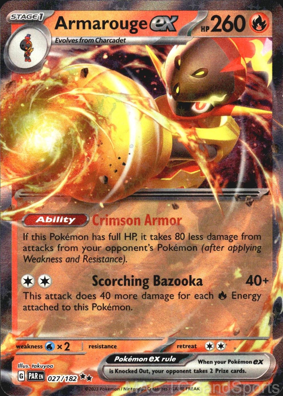 Armarouge ex 027/182 Holo Paradox Rift Pokemon TCG NM