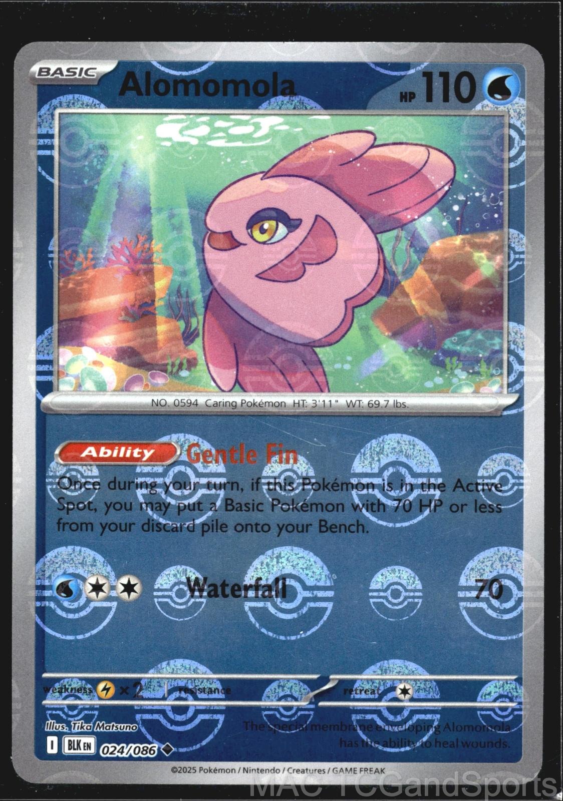 Alomomola (Poke Ball Pattern) 024/086 Holo Black Bolt Pokemon TCG NM