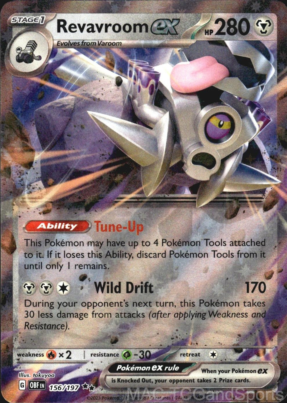 Revavroom ex 156/197 Holo Obsidian Flames Pokemon TCG NM