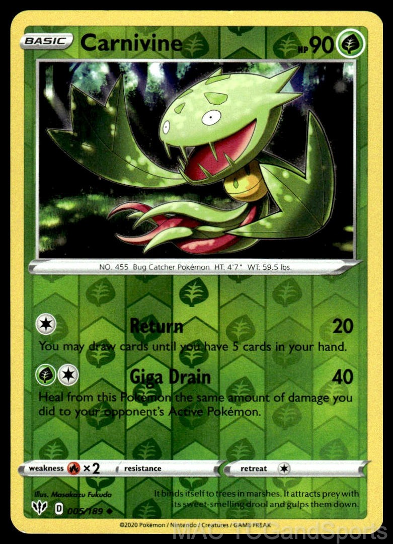 Carnivine 005/189 Reverse Holo