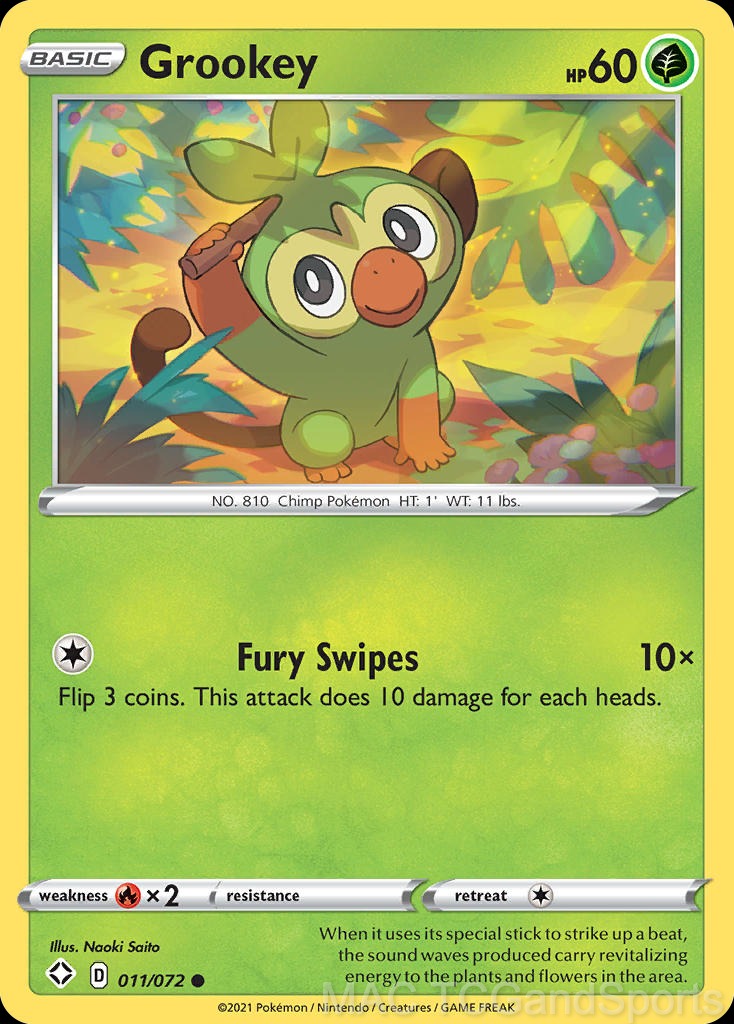 Grookey 011/072 Reverse Holo