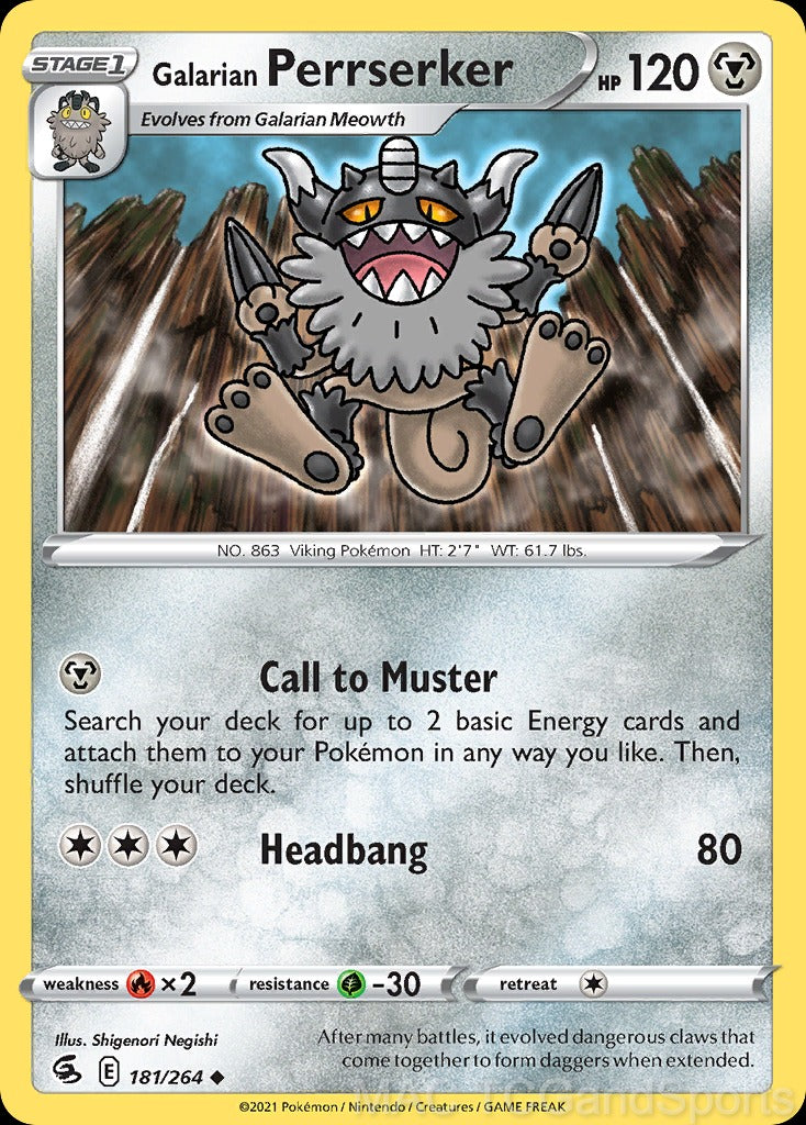 Galarian Perrserker 181/264 Reverse Holo
