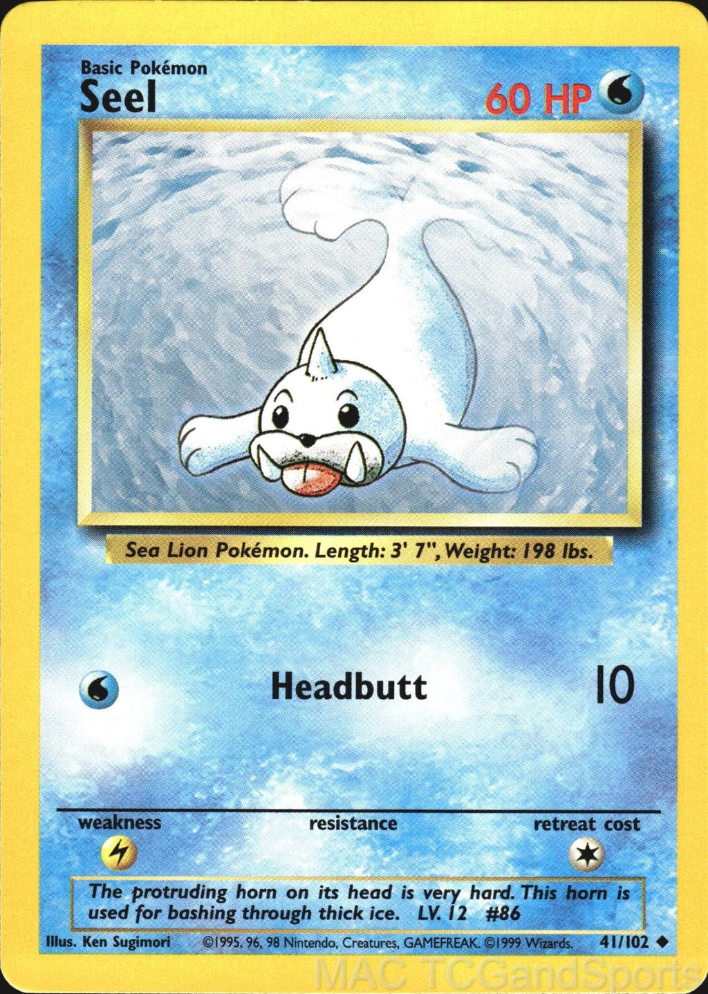 Seel 41/102 Base Set Unlimited Pokemon TCG LP