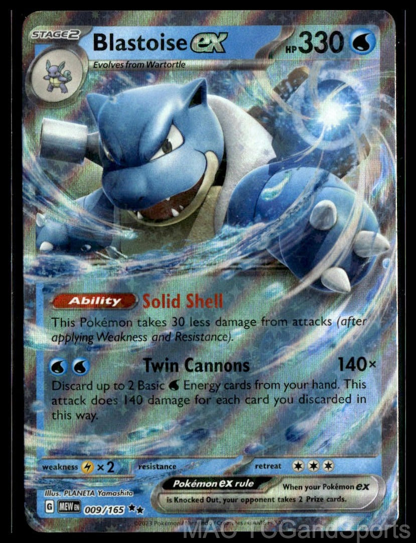 Blastoise ex 009/165 Holo 151 Pokemon TCG NM