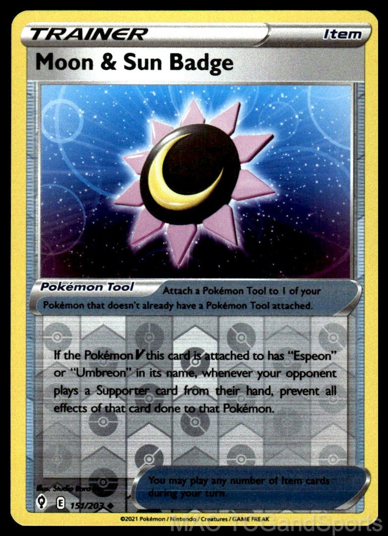 Moon & Sun Badge 151/203 Reverse Holo