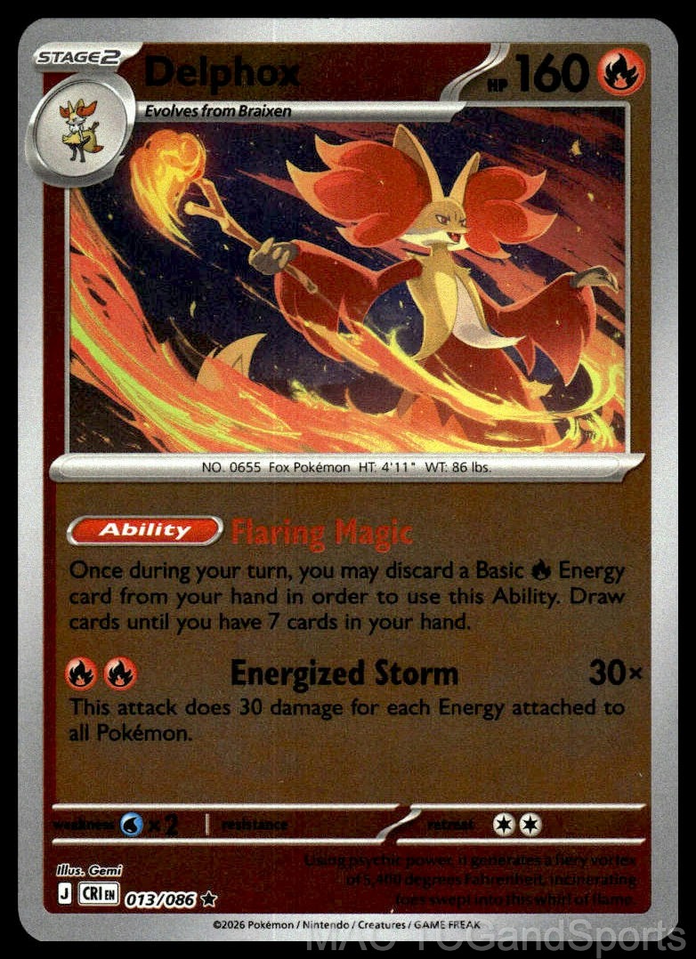 Delphox 013/086 Reverse Holo
