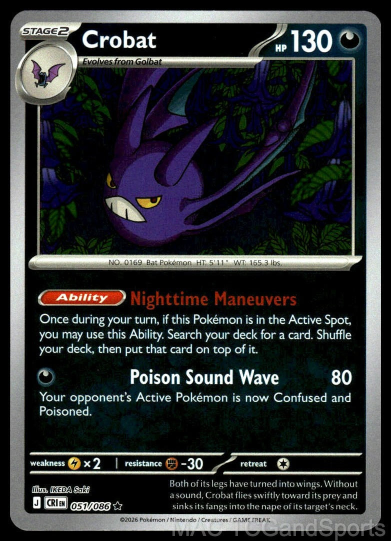Crobat 051/086 Reverse Holo
