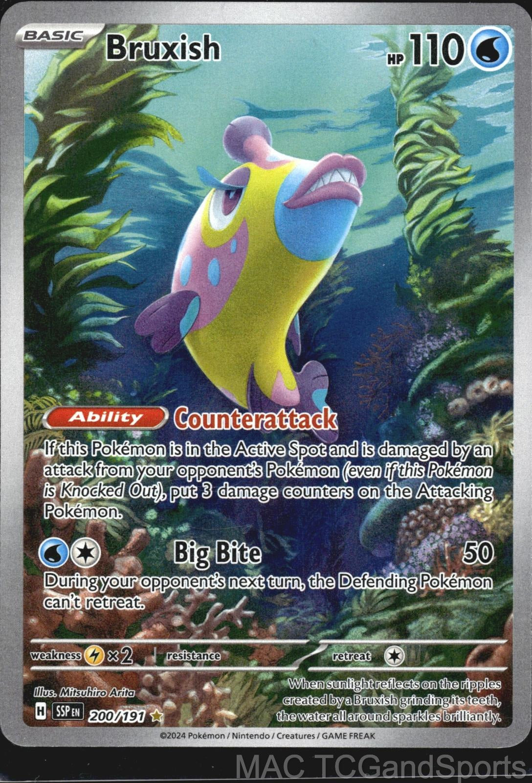 Bruxish 200/191 Holo Surging Sparks Pokemon TCG NM