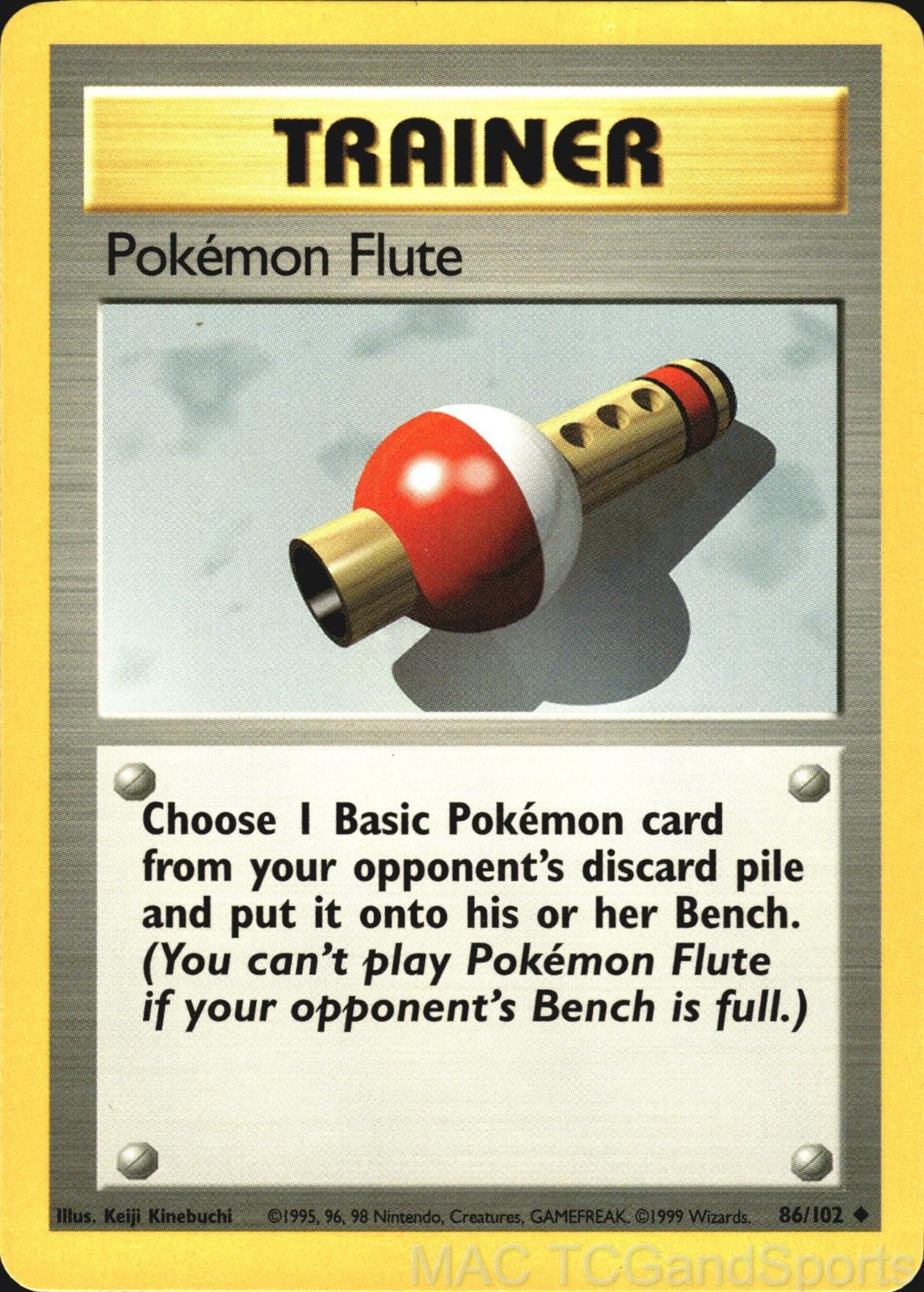 Pokemon Flute 86/102 Base Set Unlimited Pokemon TCG LP