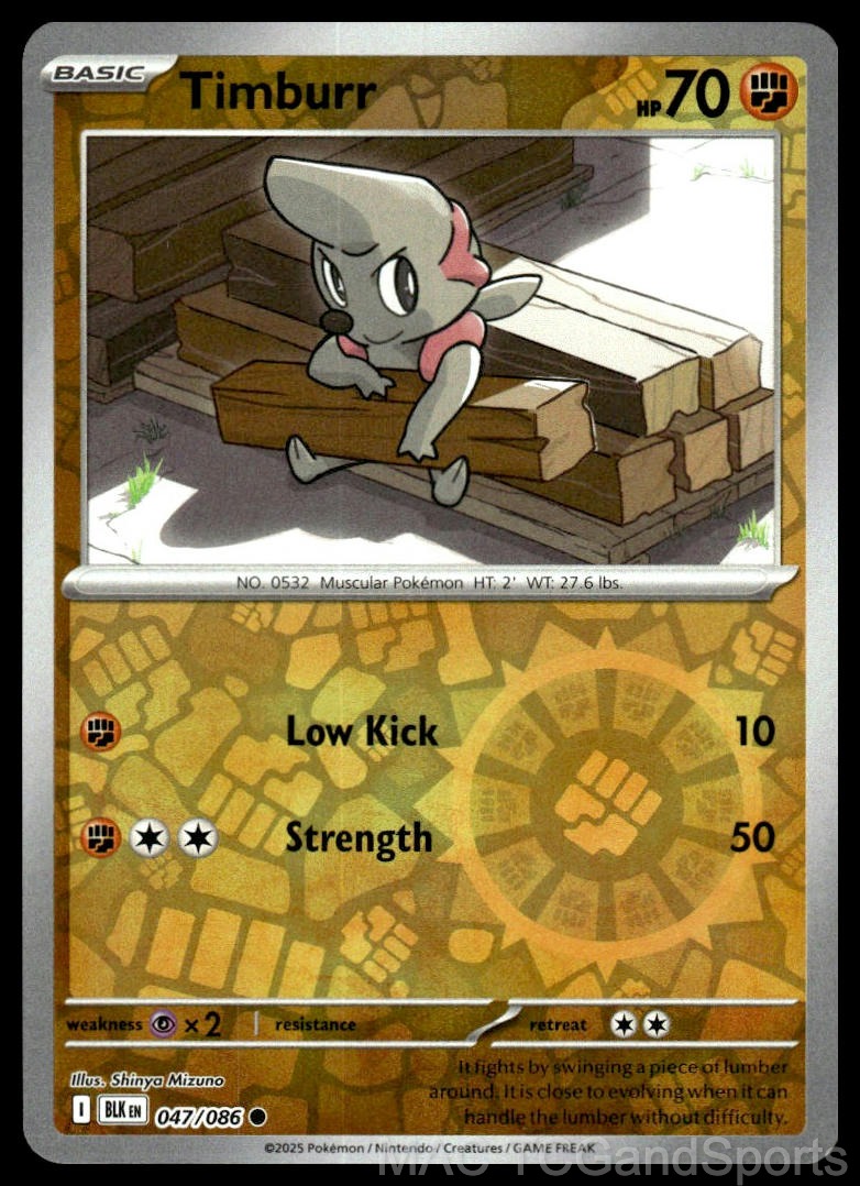 Timburr 047/086 Reverse Holo