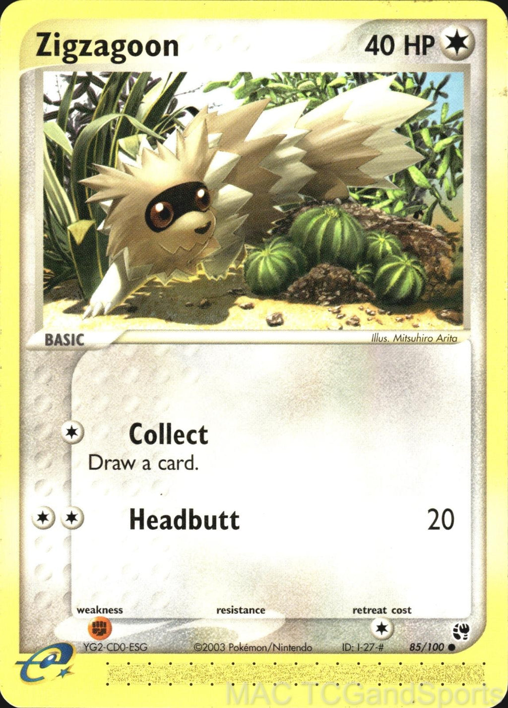 Zigzagoon 85/100 Sandstorm Pokemon TCG LP