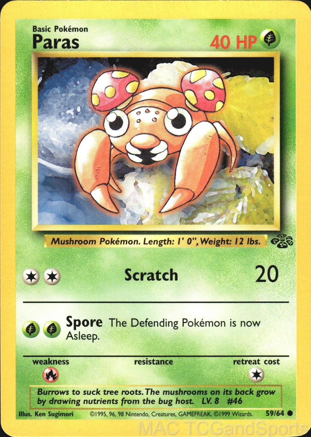 Paras 59/64 Unlimited Jungle Pokemon TCG LP