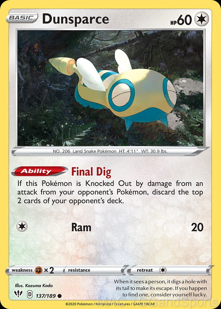 Dunsparce 137/189 Reverse Holo