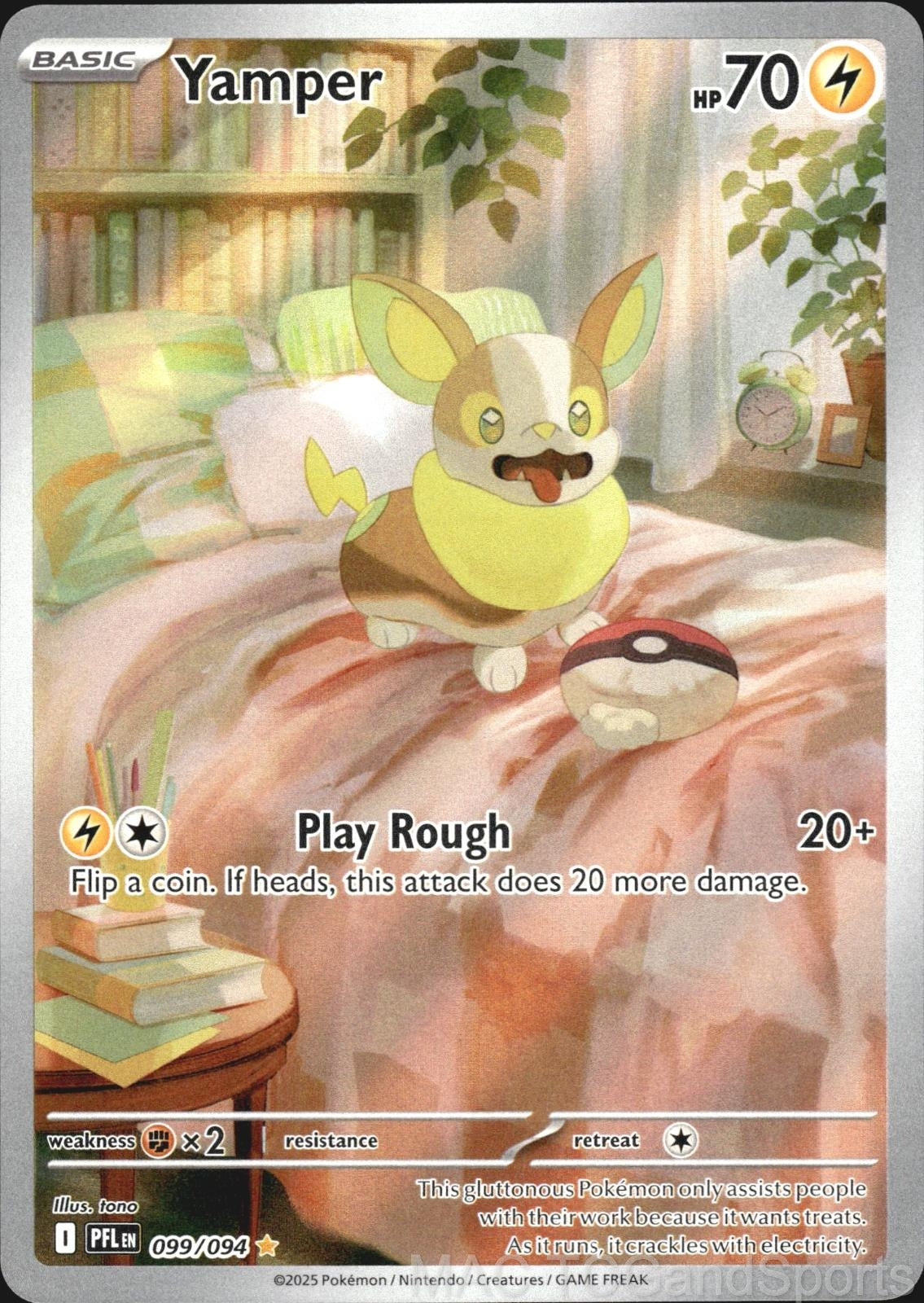 Yamper 099/094 Holo Phantasmal Flames Pokemon TCG NM
