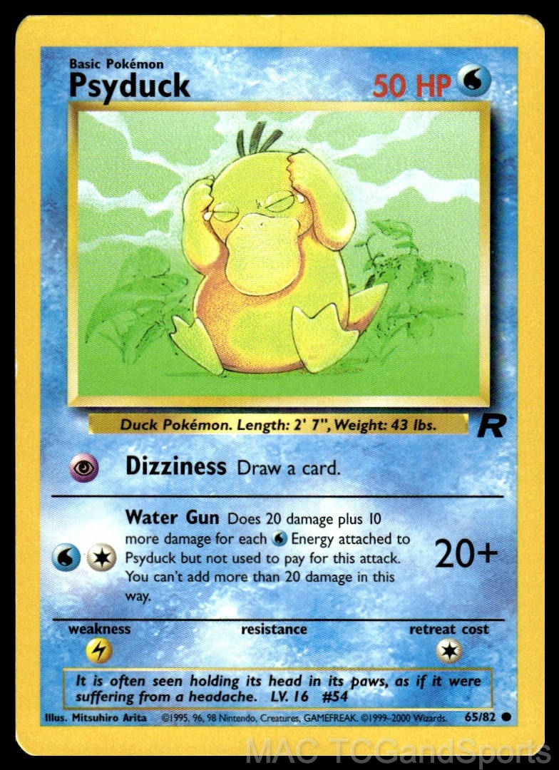 Psyduck 65/82 Unlimited Team Rocket Pokemon TCG LP