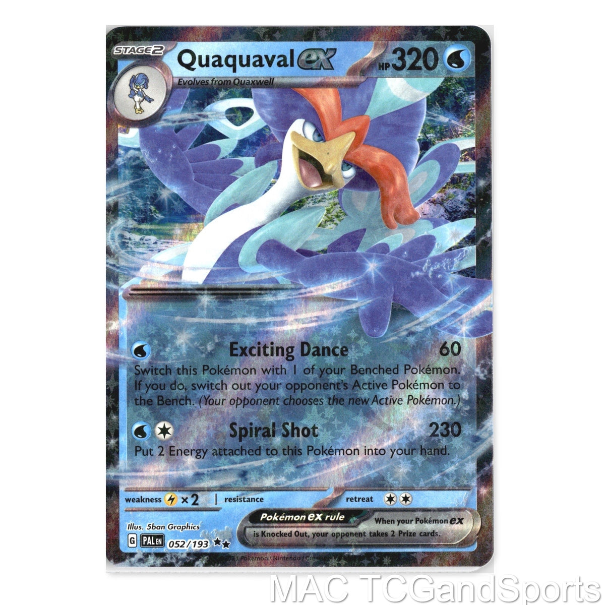 Quaquaval ex 052/193 Holo Paldea Evolved Pokemon TCG NM
