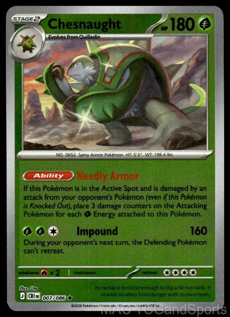 Chesnaught 007/086 Reverse Holo
