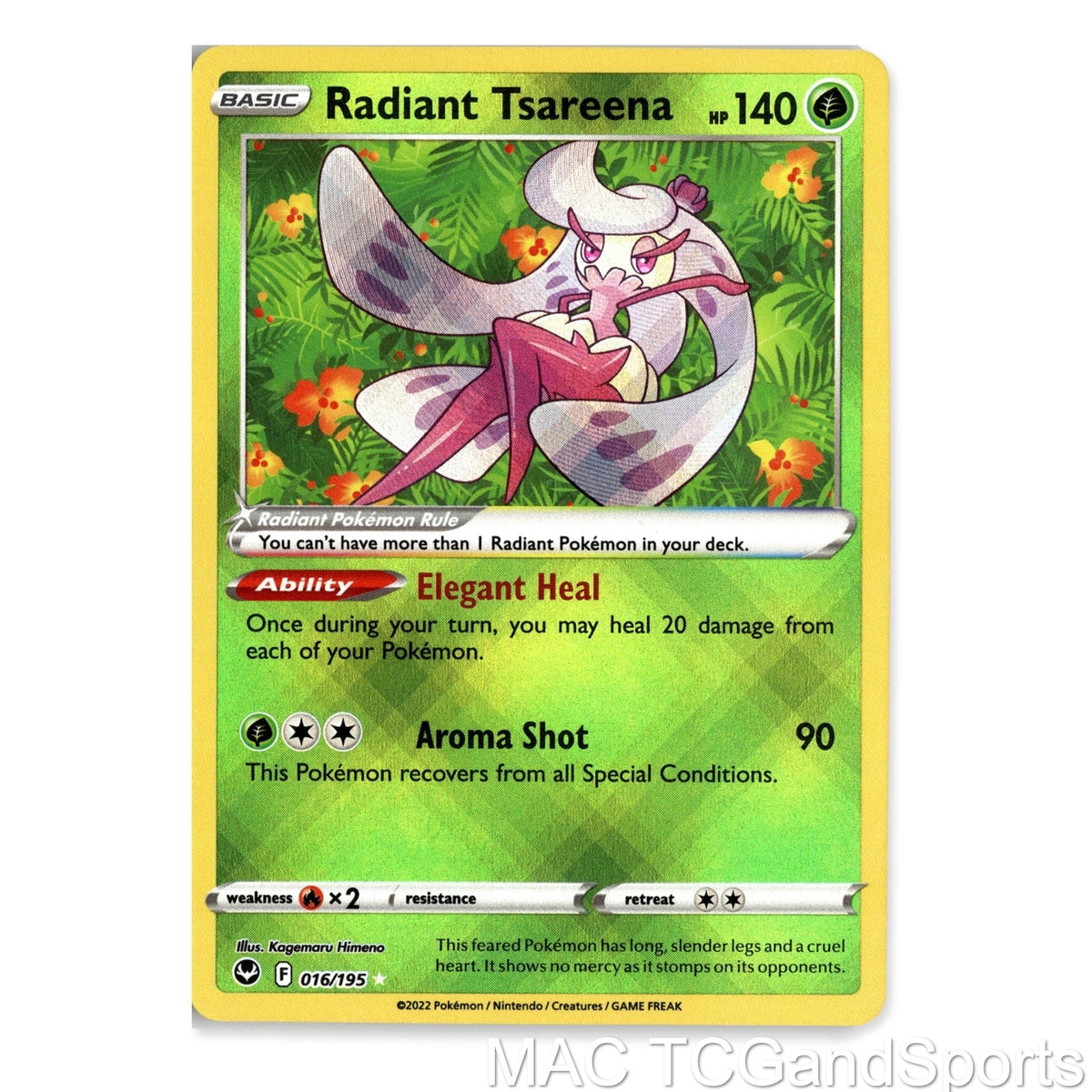 Radiant Tsareena 016/195 Holo Silver Tempest Pokemon TCG NM