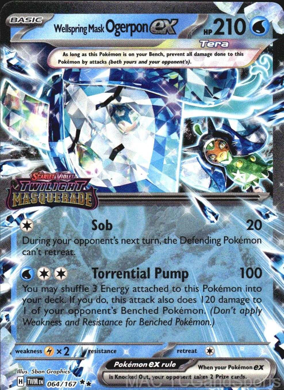 Wellspring Mask Ogerpon ex Twilight Masquerade Stamp 064/167 Holo Pokemon TCG NM