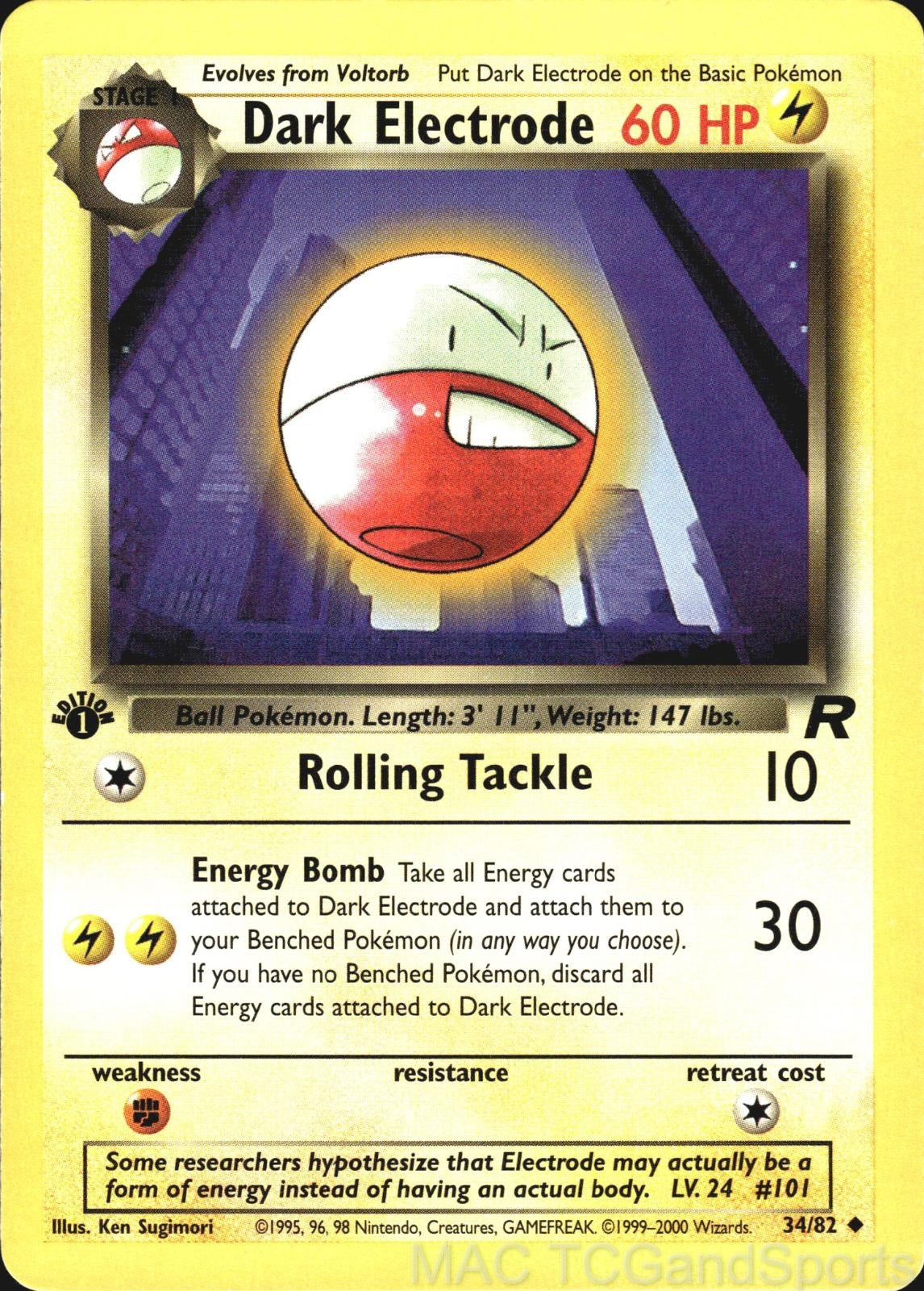 Dark Electrode 34/82 1st Edition Team Rocket Pokemon TCG LP
