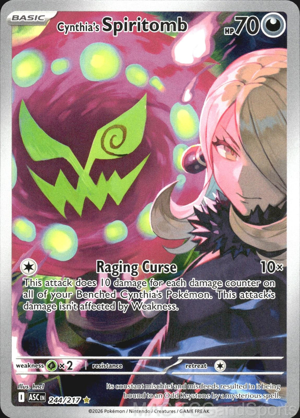 Cynthia's Spiritomb 244/217 Holo Ascended Heroes Pokemon TCG NM