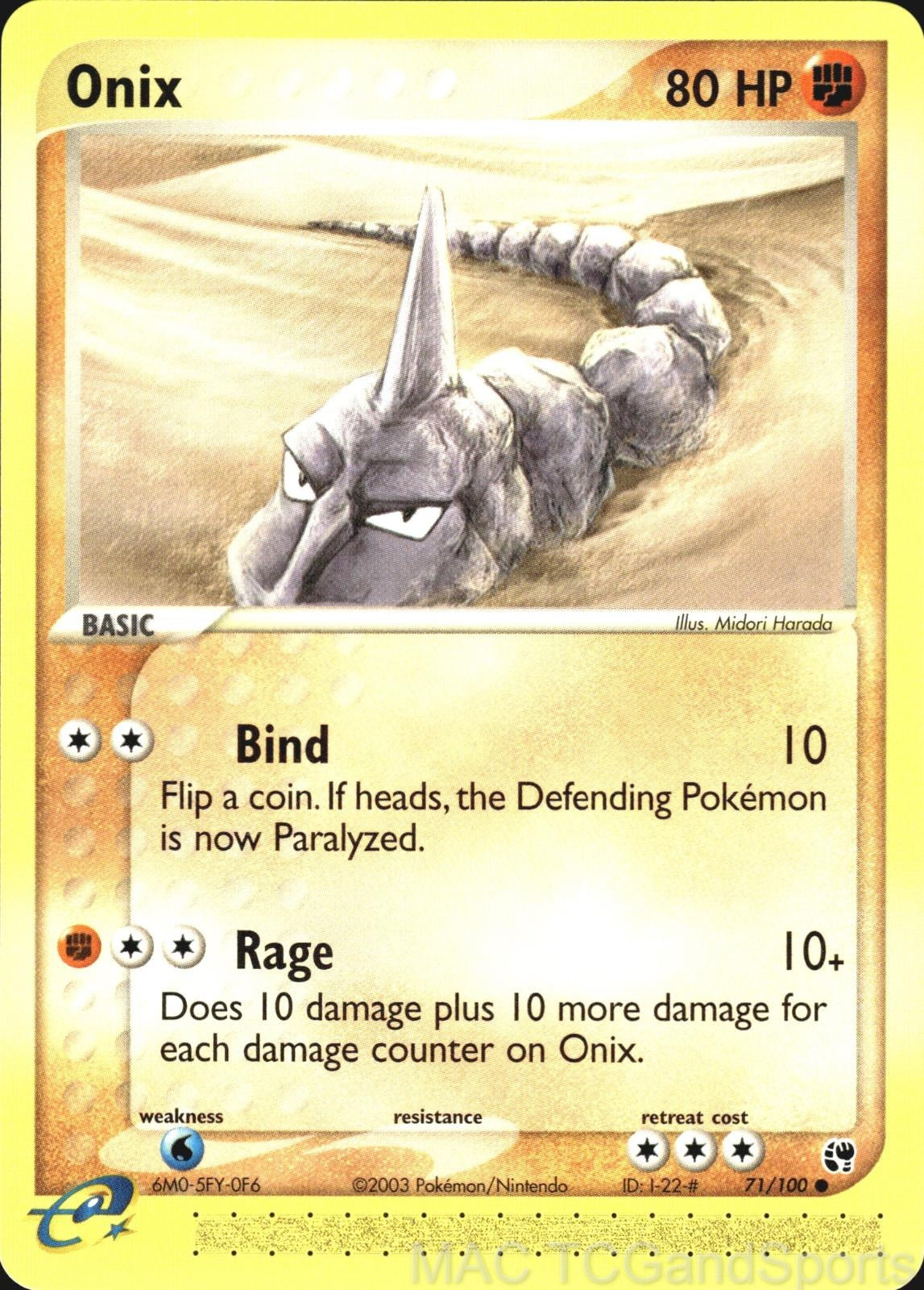 Onix 71/100 Sandstorm Pokemon TCG LP