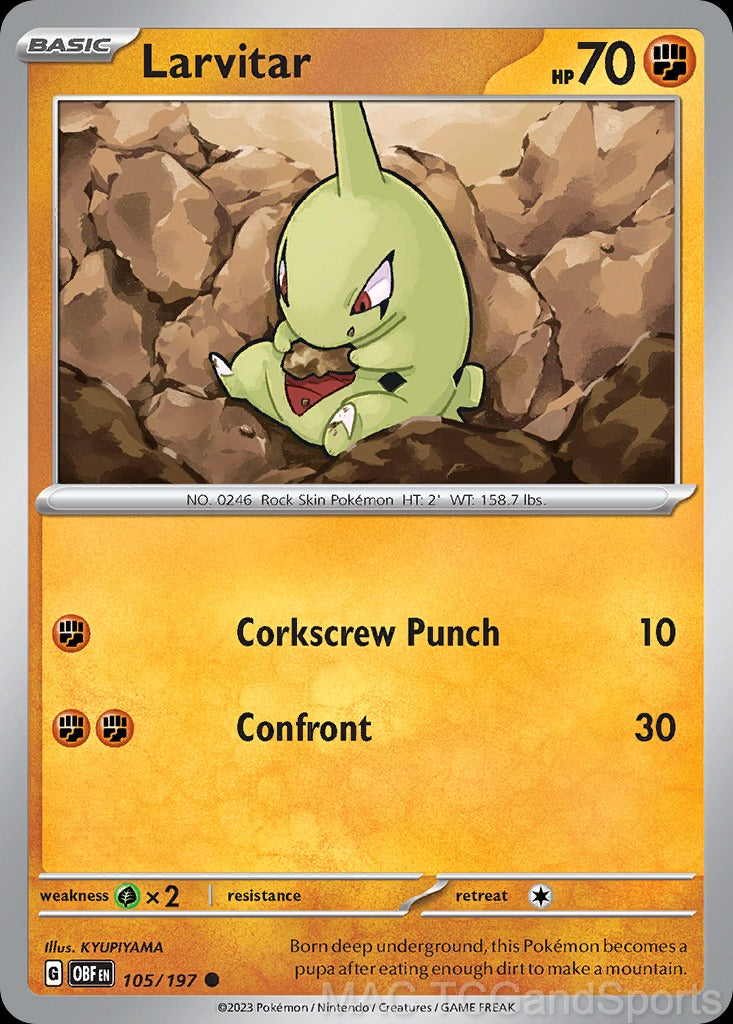Larvitar 105/197 Reverse Holo