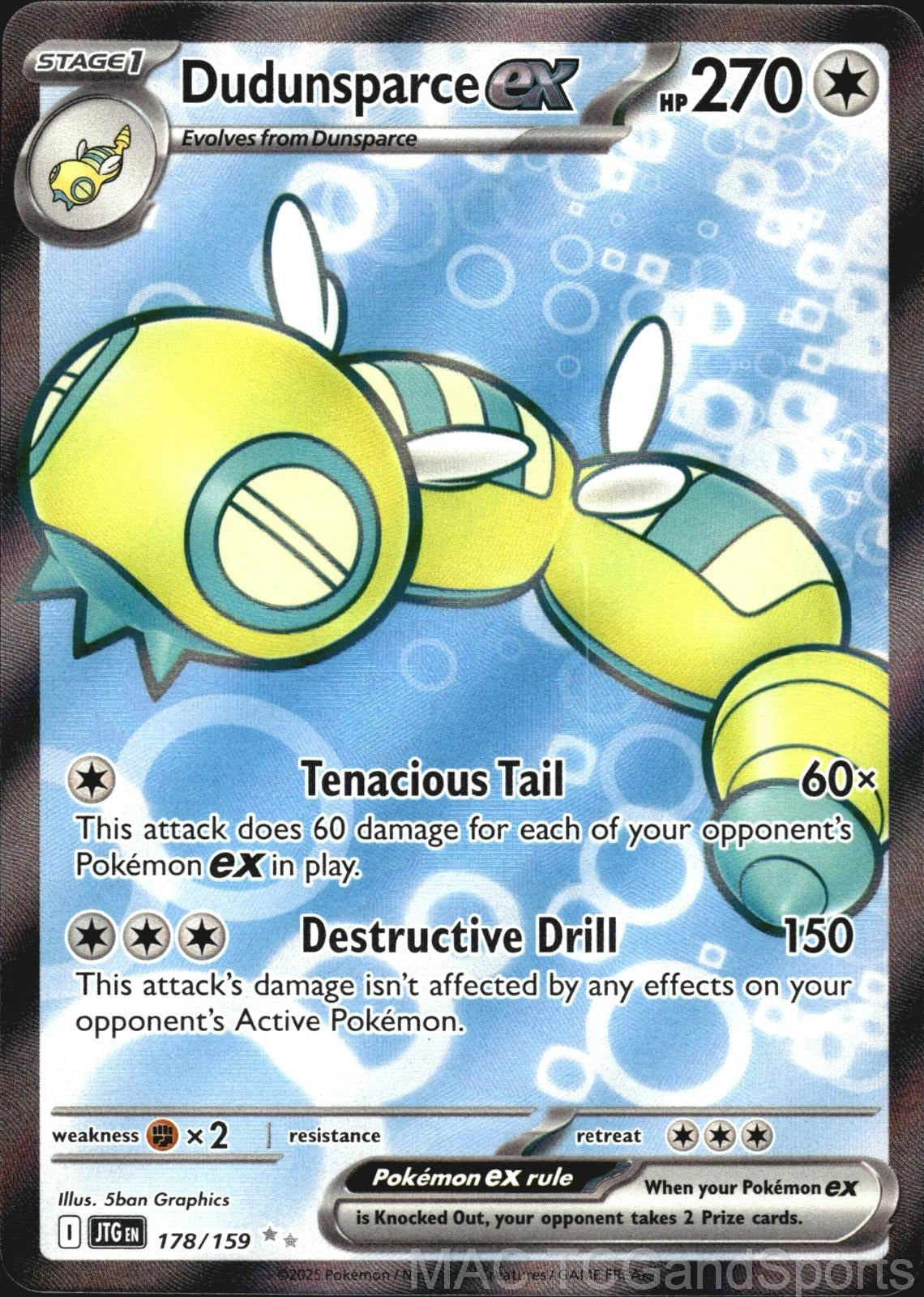 Dudunsparce ex 178/159 Holo Journey Together Pokemon TCG NM