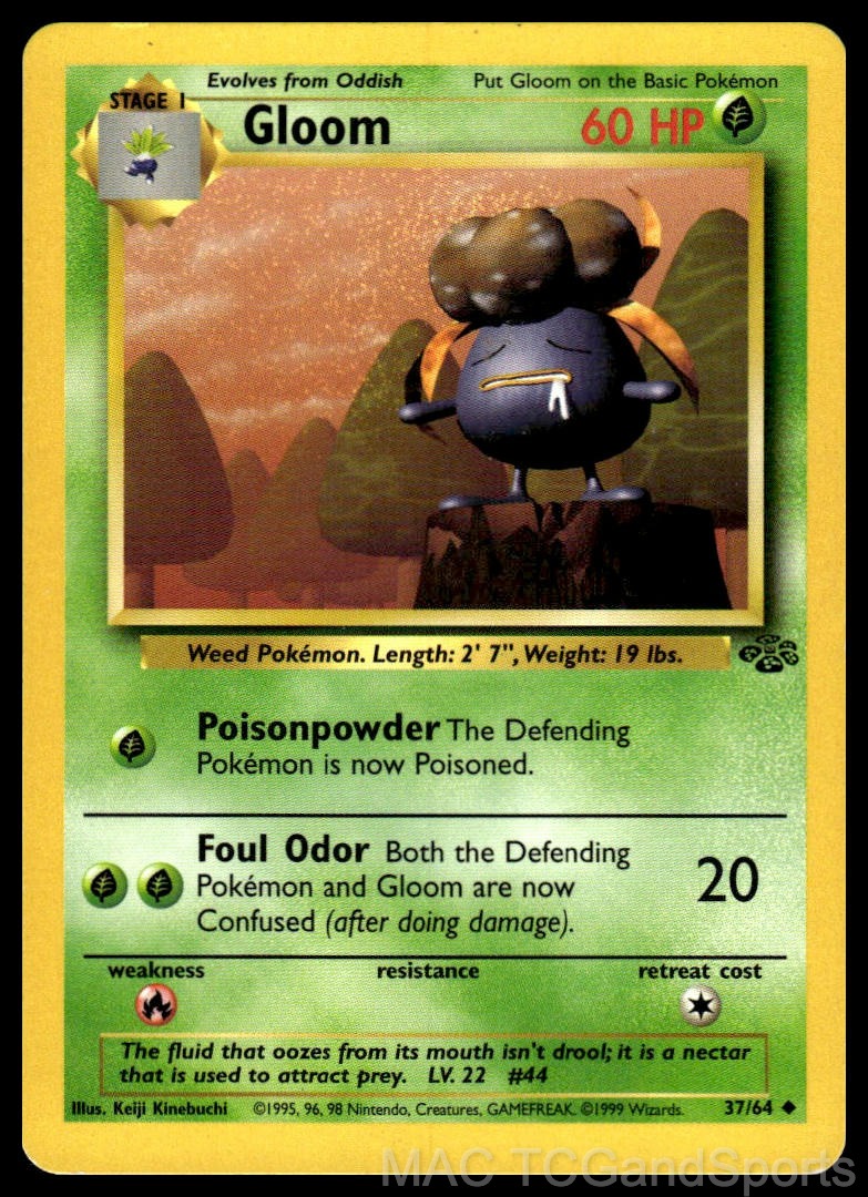 Gloom 37/64 Unlimited Jungle Pokemon TCG LP