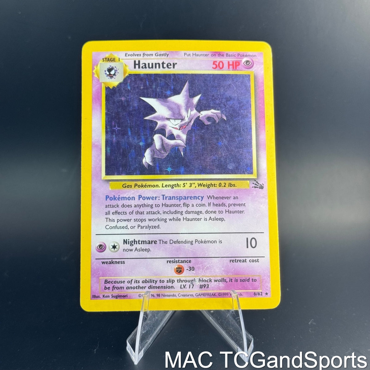 Haunter 6/62 Unlimited Holo Fossil Pokemon TCG LP