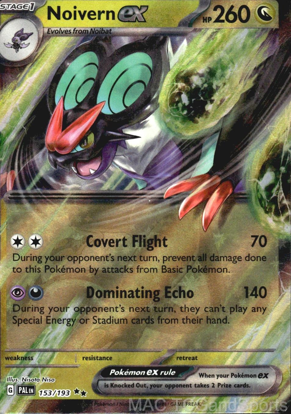 Noivern ex 153/193 Holo Paldea Evolved Pokemon TCG NM